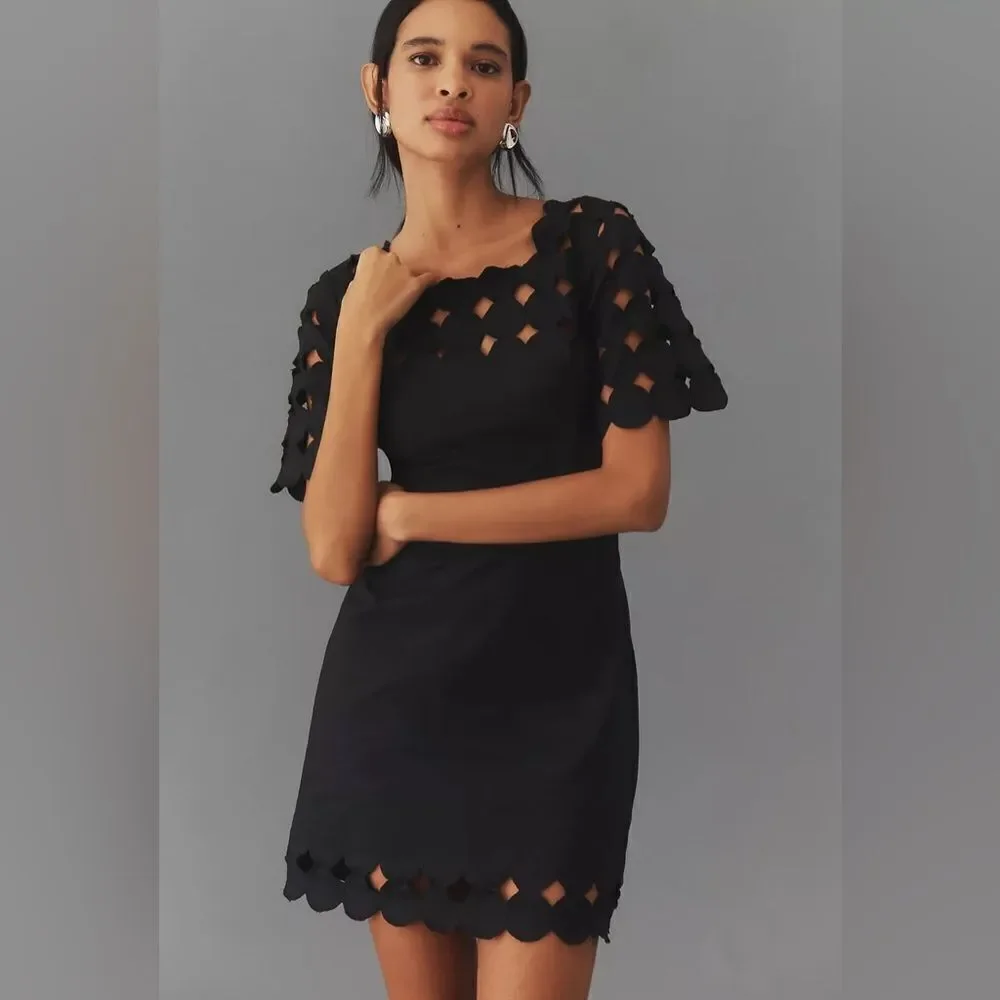 Anthropologie Cutwork Mini Shift Dress NWT - Picture 1 of 12